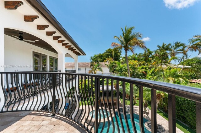 1210 95th St, Bay Harbor Islands, FL 33154 - balcony featuring view of pool