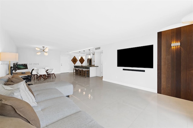 1501 S Ocean Dr Unit 1005, Hollywood, FL 33019 - tiled living room featuring a chandelier