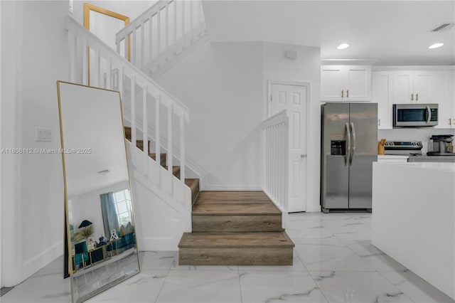 1901 SW 60th Ter, North Lauderdale, FL 33068 - staircase with recessed lighting and marble finish flooring
