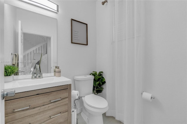 1901 SW 60th Ter, North Lauderdale, FL 33068 - bathroom with vanity, toilet, tile patterned floors, and a shower with curtain