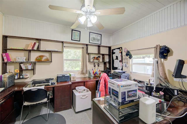 7201 NW 67th St, Tamarac, FL 33321 - office area featuring a ceiling fan and plenty of natural light