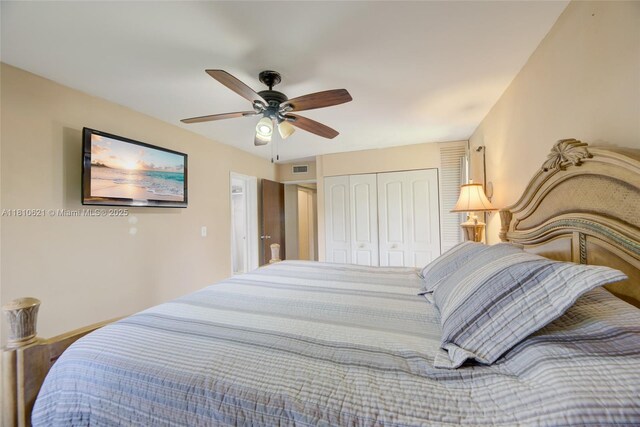 7201 NW 67th St, Tamarac, FL 33321 - bedroom with a closet and ceiling fan