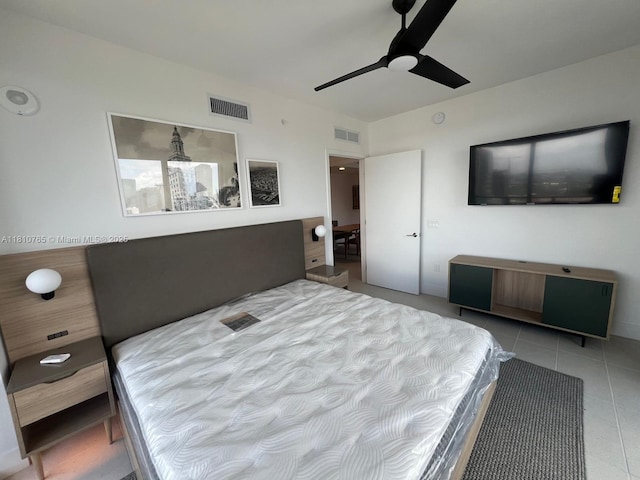601 NE 1st Ave Unit 3205, Miami, FL 33132 - bedroom featuring tile patterned floors and ceiling fan