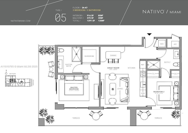 601 NE 1st Ave Unit 3205, Miami, FL 33132 - property floor plan