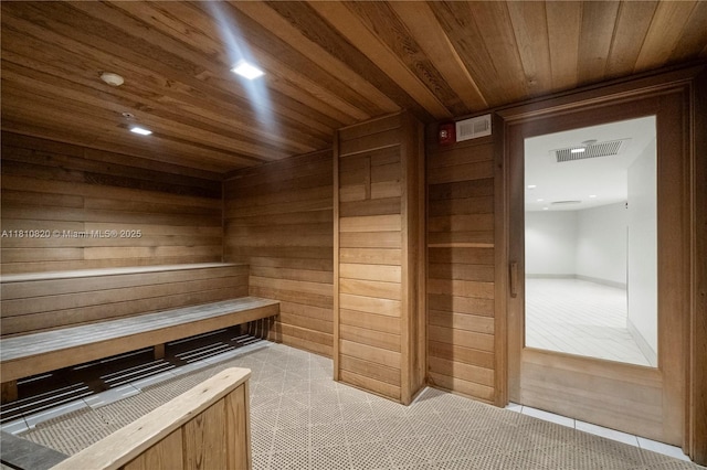 500 Three Islands Blvd Unit 1112, Hallandale Beach, FL 33009 - sauna / steam room featuring wooden ceiling, wooden walls, and recessed lighting
