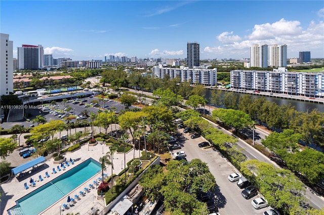 500 Three Islands Blvd Unit 1112, Hallandale Beach, FL 33009 - bird's eye view of skyline and a pool