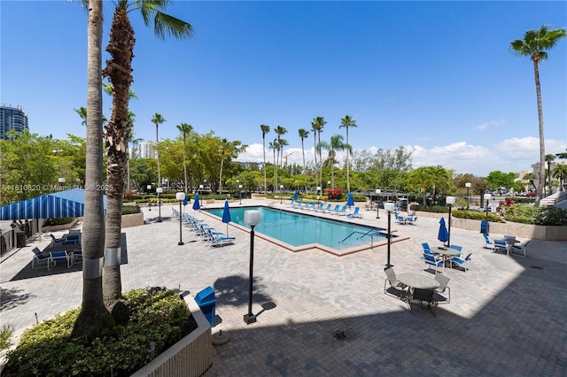 500 Three Islands Blvd Unit 1112, Hallandale Beach, FL 33009 - community pool with a patio