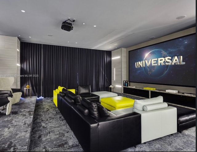 45 SW 9th St Unit 2105, Miami, FL 33130 - home theater room featuring recessed lighting
