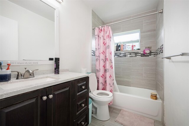 3430 N 65th Ave, Hollywood, FL 33024 - full bathroom featuring vanity, toilet, and shower / tub combo with curtain