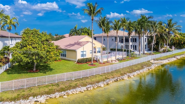 4506 SW 186th Way, Miramar, FL 33029 - back of house featuring a water view, a tile roof, and stucco siding