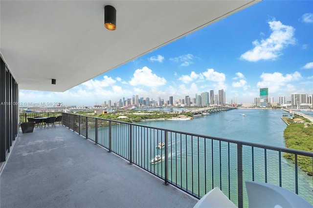 1000 Venetian Way Unit 1304, Miami, FL 33139 - balcony featuring a skyline view and a water view