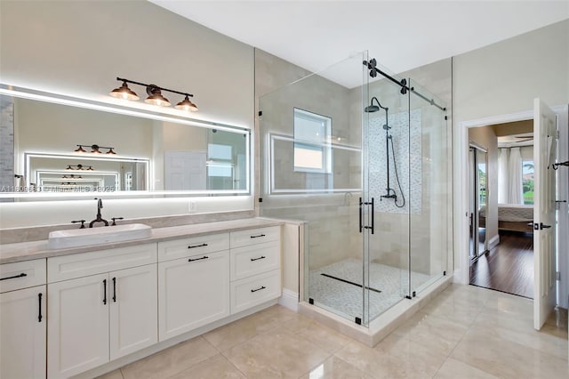 15122 SW 34th St, Davie, FL 33331 - ensuite bathroom with tile patterned floors, vanity, and a stall shower