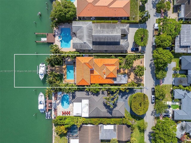 425 N Shore Dr, Miami Beach, FL 33141 - aerial view of property's location with a pool area and property parcel outlined