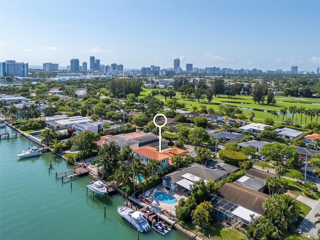 425 N Shore Dr, Miami Beach, FL 33141 - aerial view of city skyline and a nearby body of water