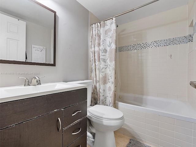 8411 Forest Hills Dr Unit 307, Coral Springs, FL 33065 - bathroom with tiled shower / bath combo, vanity, toilet, and tile patterned flooring