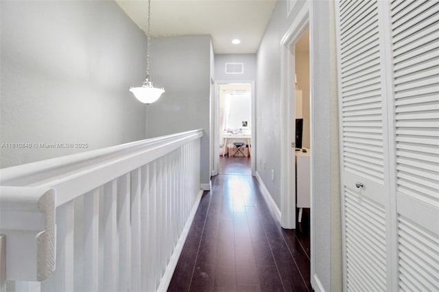 9051 SW 227th St Unit 2, Cutler Bay, FL 33190 - corridor with dark wood-type flooring, recessed lighting, and baseboards