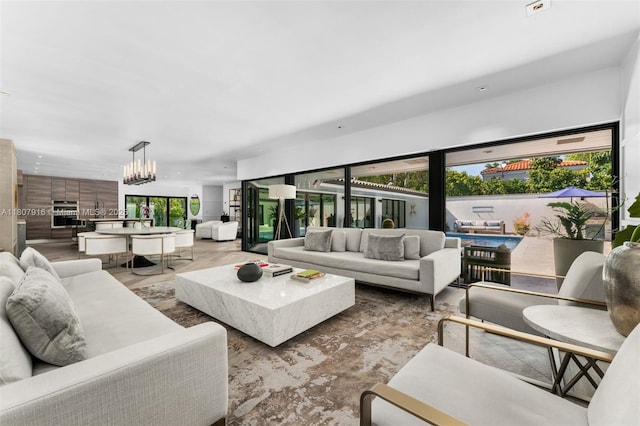 4250 Bay Point Rd, Miami, FL 33137 - living area featuring a chandelier