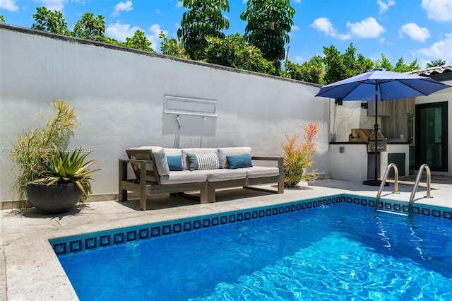 4250 Bay Point Rd, Miami, FL 33137 - outdoor pool featuring a patio and area for grilling