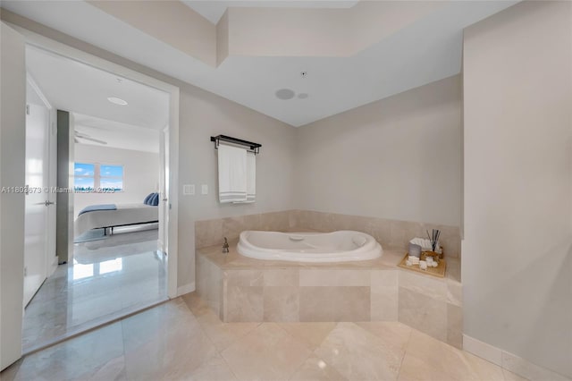 14951 Royal Oaks Ln Unit 901, North Miami, FL 33181 - bathroom with a bath, tile patterned flooring, and ensuite bath