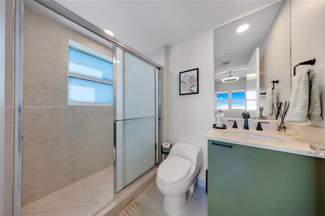 14951 Royal Oaks Ln Unit 901, North Miami, FL 33181 - bathroom featuring toilet, a shower stall, double vanity, and healthy amount of natural light