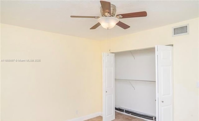 1215-1217 NE 16th Ave, Fort Lauderdale, FL 33304 - unfurnished bedroom with a closet and a ceiling fan