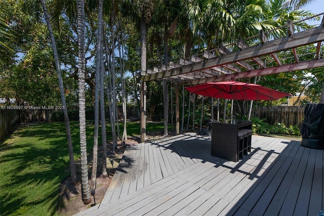 1215-1217 NE 16th Ave, Fort Lauderdale, FL 33304 - wooden deck featuring a pergola