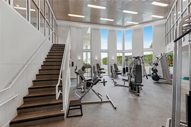 3131 NE 188th St Unit 2-506, Aventura, FL 33180 - gym with a towering ceiling