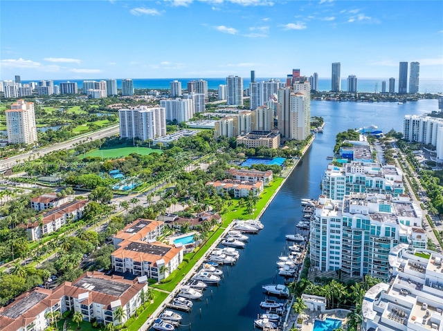 3131 NE 188th St Unit 2-506, Aventura, FL 33180 - drone / aerial view of skyline and a nearby body of water
