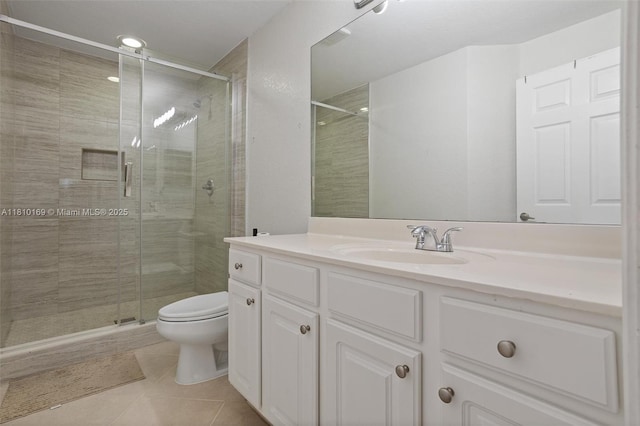 3340 Palomino Dr Unit 214-2, Davie, FL 33024 - bathroom with toilet, tile patterned floors, vanity, and a shower stall