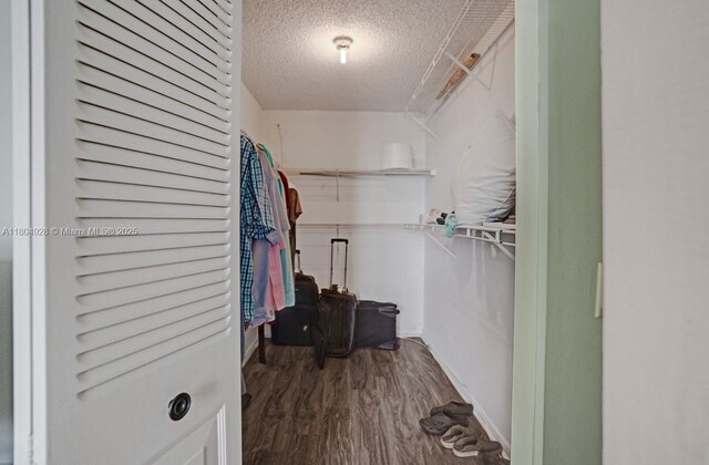 14671 Bonaire Blvd Unit 510, Delray Beach, FL 33446 - walk in closet with dark wood-type flooring