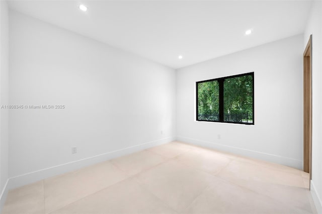 11001 SW 65th Ave, Pinecrest, FL 33156 - spare room featuring recessed lighting, baseboards, and light tile patterned floors