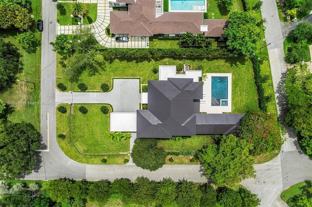 11001 SW 65th Ave, Pinecrest, FL 33156 - view from above of property with a pool area