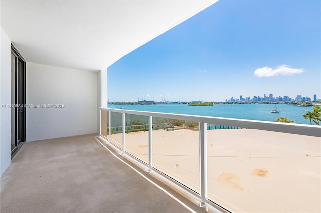 9 Island Ave Unit 505, Miami Beach, FL 33139 - balcony with a water view and a view of skyline