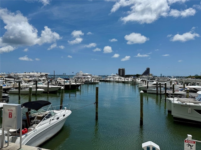 555 NE 15th St Unit 15G, Miami, FL 33132 - dock area featuring a water view and view of marina