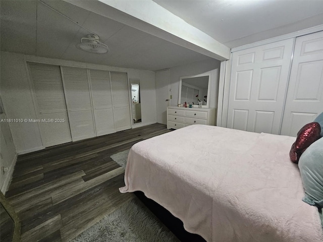 2848 W Marina Dr, Dania Beach, FL 33312 - bedroom featuring dark wood finished floors and a closet