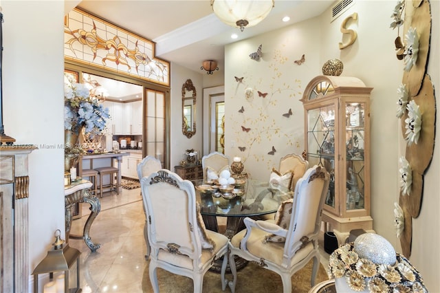 1805 Ponce De Leon Blvd Unit 1200, Coral Gables, FL 33134 - dining area featuring light tile patterned floors and recessed lighting