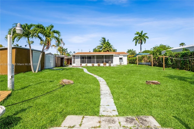 4697 SW 35th Ave, Dania Beach, FL 33312 - view of yard featuring a sunroom