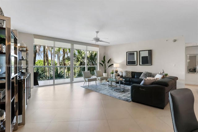 1 N Ocean Blvd Unit 508, Pompano Beach, FL 33062 - living area featuring a ceiling fan