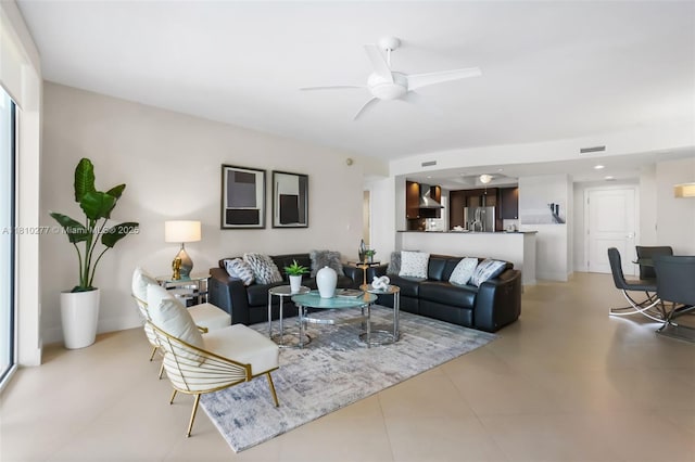 1 N Ocean Blvd Unit 508, Pompano Beach, FL 33062 - living room featuring ceiling fan