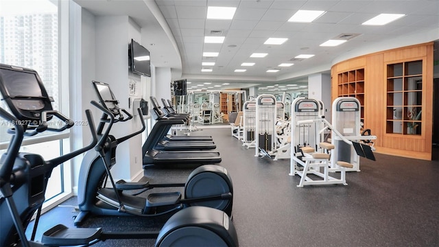1 N Ocean Blvd Unit 508, Pompano Beach, FL 33062 - exercise room with a drop ceiling