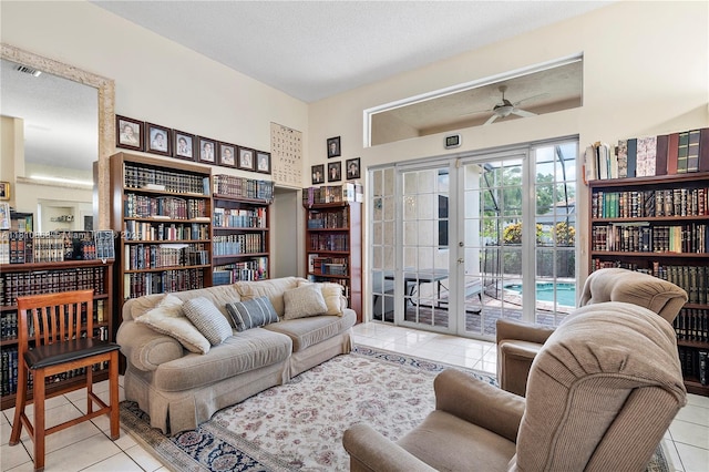 1357 Camellia Ln, Weston, FL 33326 - living area featuring a ceiling fan and tile patterned flooring