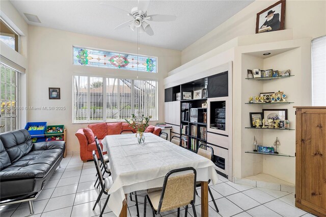 1357 Camellia Ln, Weston, FL 33326 - dining space featuring light tile patterned floors and a ceiling fan