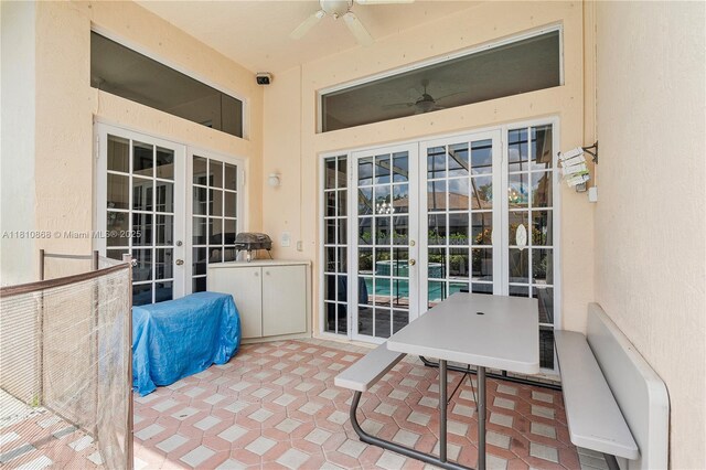 1357 Camellia Ln, Weston, FL 33326 - view of patio / terrace with french doors and a ceiling fan