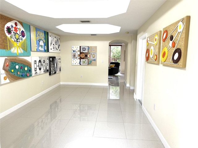 15222 SW 30th Ter, Miami, FL 33185 - corridor featuring arched walkways and tile patterned flooring
