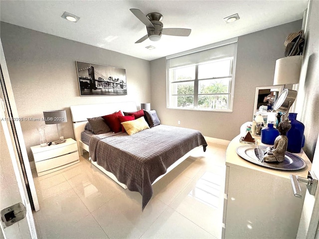 9350 Fontainebleau Blvd Unit 414, Miami, FL 33172 - bedroom featuring ceiling fan and tile patterned floors