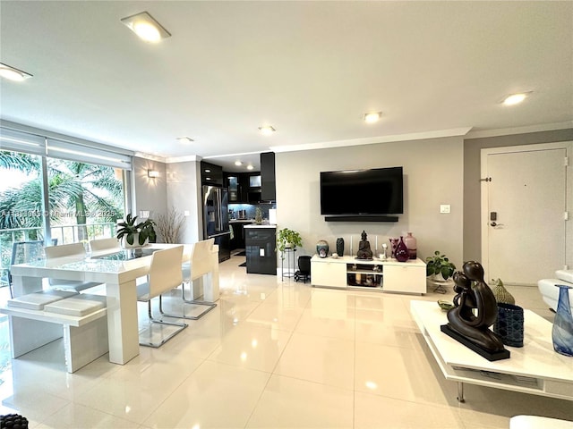 9350 Fontainebleau Blvd Unit 414, Miami, FL 33172 - living room featuring light tile patterned floors and recessed lighting