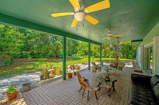 15820 SW 250th St, Homestead, FL 33031 - view of patio featuring a ceiling fan