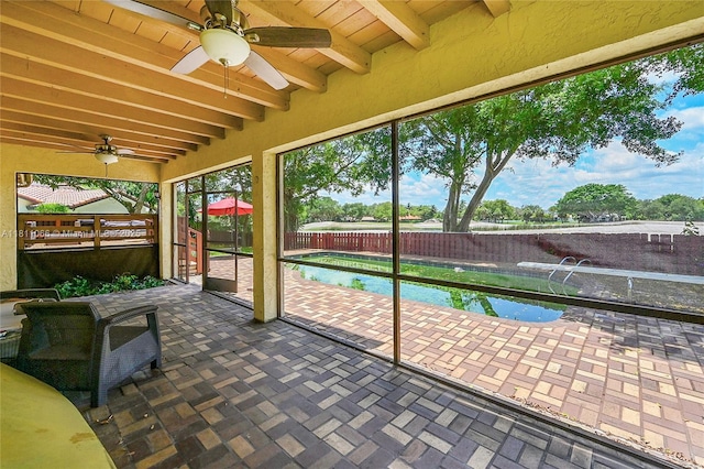 863 W Coco Plum Cir, Plantation, FL 33324 - fenced backyard featuring ceiling fan and a patio area
