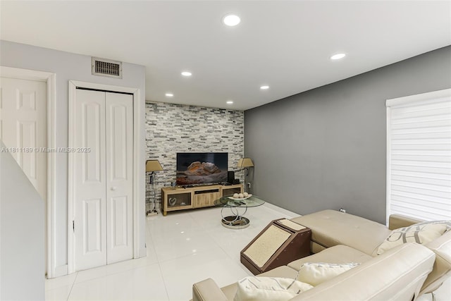 6967 SW 115th Pl Unit B34, Miami, FL 33173 - living room with recessed lighting and tile patterned floors