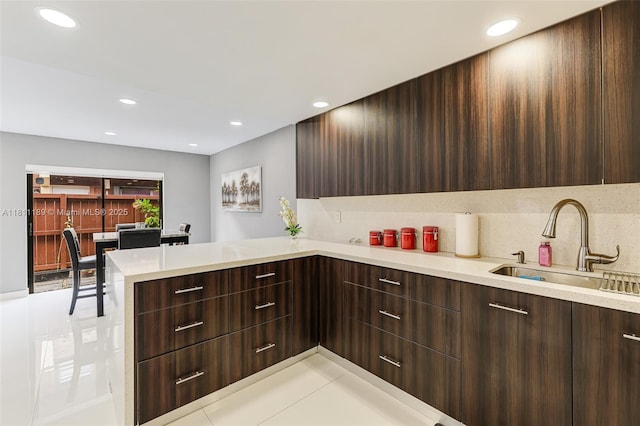 6967 SW 115th Pl Unit B34, Miami, FL 33173 - kitchen featuring modern cabinets, a sink, light countertops, and recessed lighting